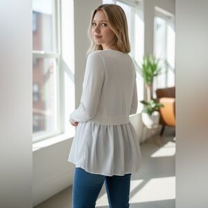 Elegant White Women's Top WHBM L